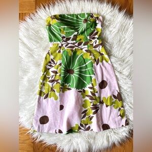Vintage 2005 spring J Crew floral tube sleeveless dress, size 2